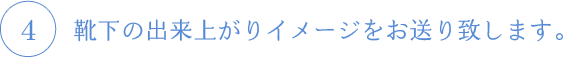 靴下の出来上がりイメージをお送り致します。